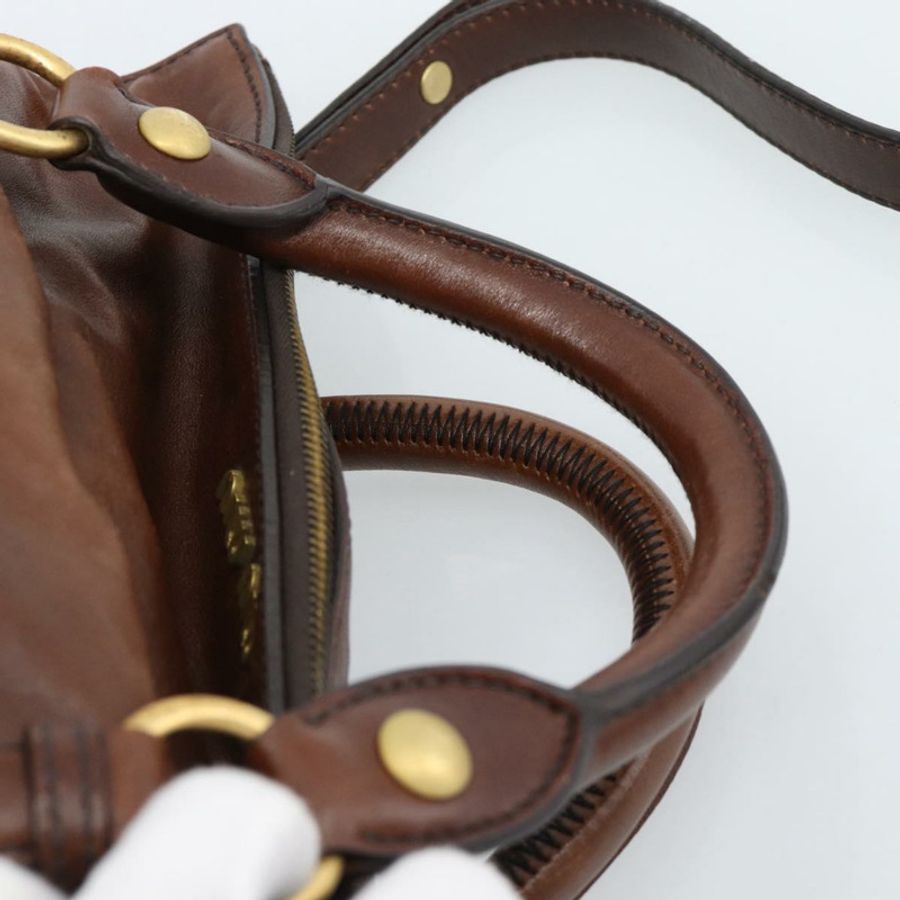 【日本直送】Miu Miu 手提包 真皮 兩用 棕色 金色 正品 182682SAM-7