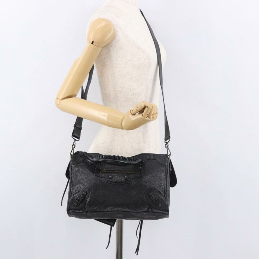 【日本直送】BALENCIAGA 經典迷你都會手提包，皮革材質，黑色，兩用款，貨號 115748，正品號 165295SAM-26