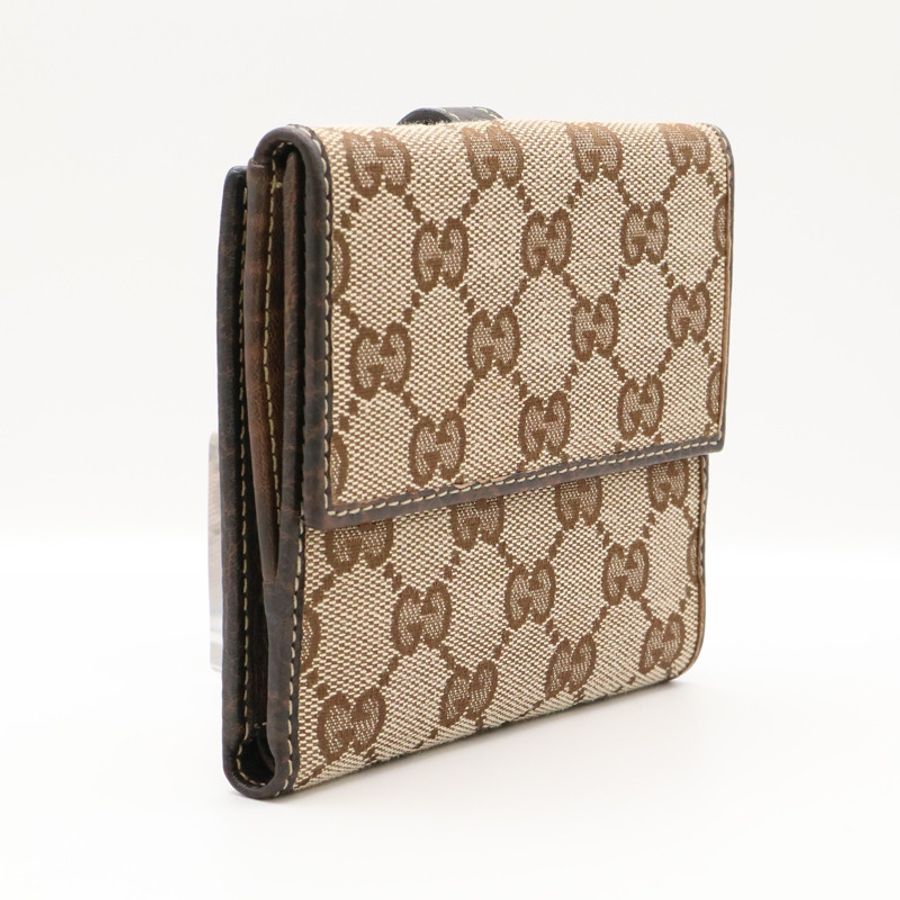 棕色帆布 GG Jackie 雙折皮夾【GUCCI 古馳】 220354-1