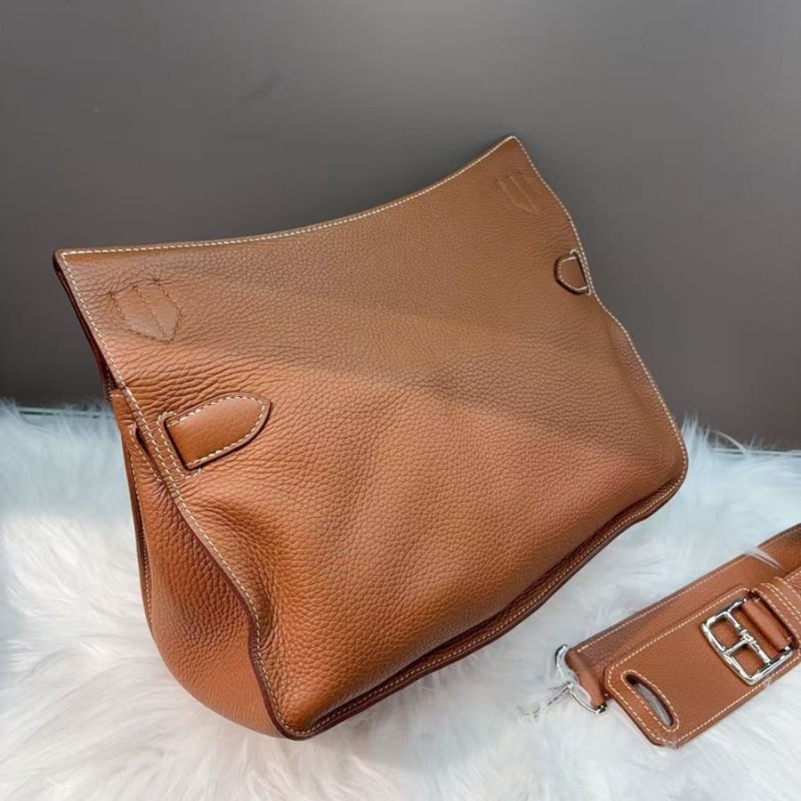 Hermes 爱马仕 棕色银扣吉普赛34斜挎包 🈚配件-6