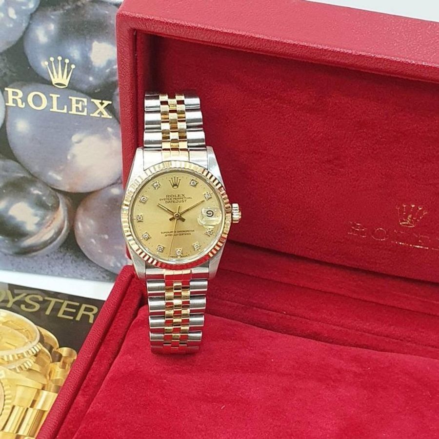 【大眾名錶】Rolex 勞力士 68273 Datejust 中型錶款 蠔式日誌 金色十鑽面盤 大眾名錶B1219-4