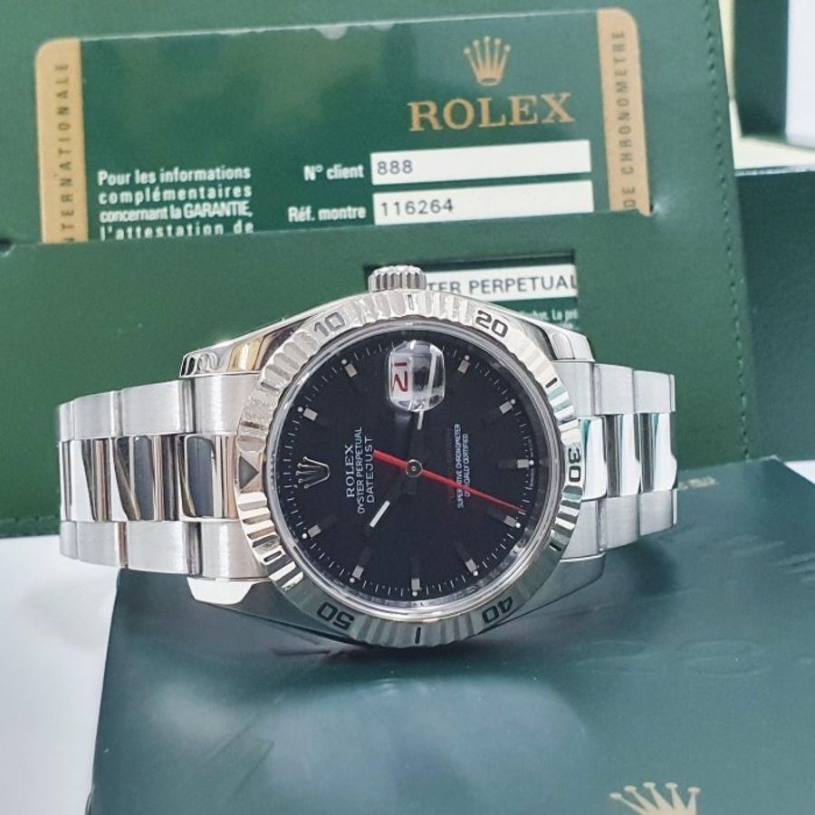【大眾名錶】ROLEX 勞力士 116264 Datejust 高CP值 爬山虎 黑面紅針 防偽內圈 錶徑36mm 大眾名錶B1069-1