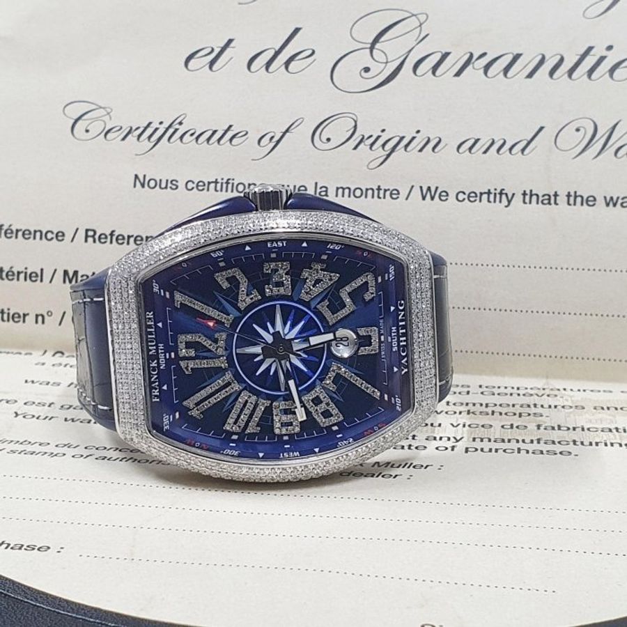 【大眾名錶】Franck Muller 法蘭克穆勒 未使用品 V45 SC DT全場矚目感受百萬級別 精鑲鑽石錶圈 B413-3