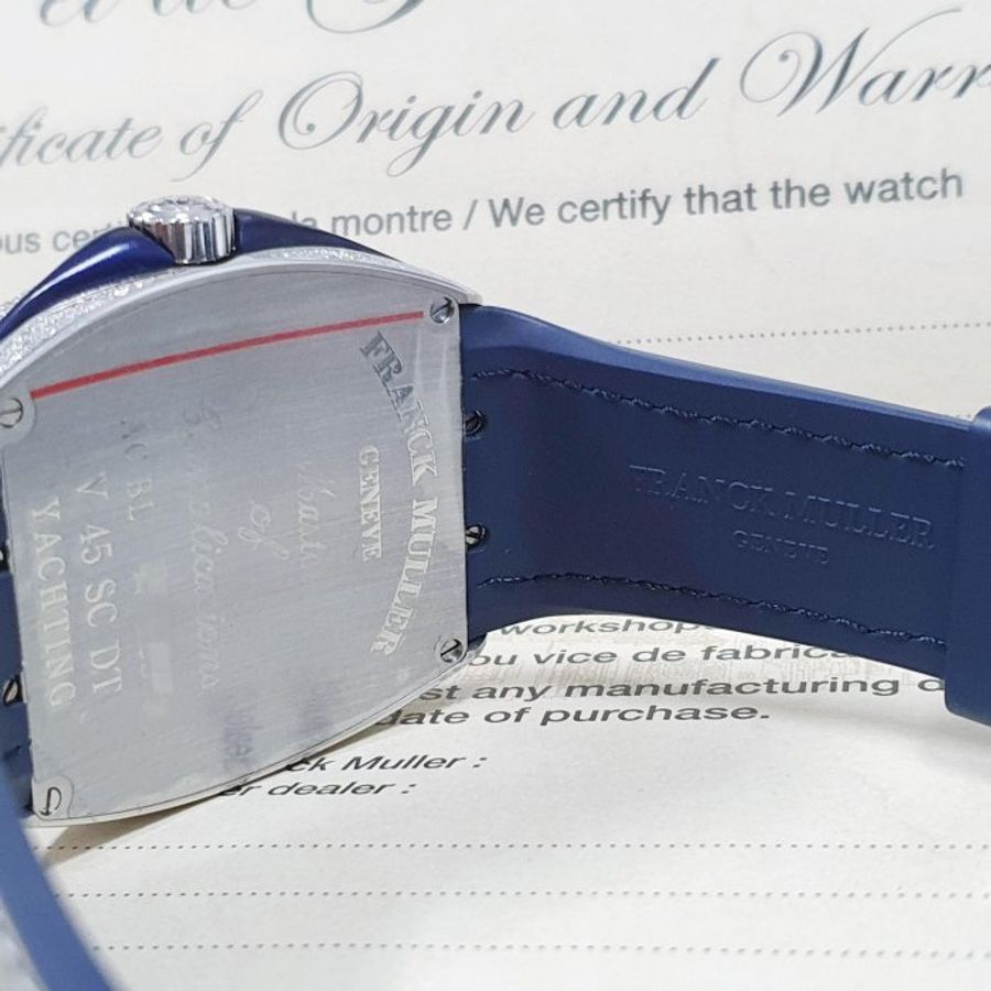 【大眾名錶】Franck Muller 法蘭克穆勒 未使用品 V45 SC DT全場矚目感受百萬級別 精鑲鑽石錶圈 B413-5