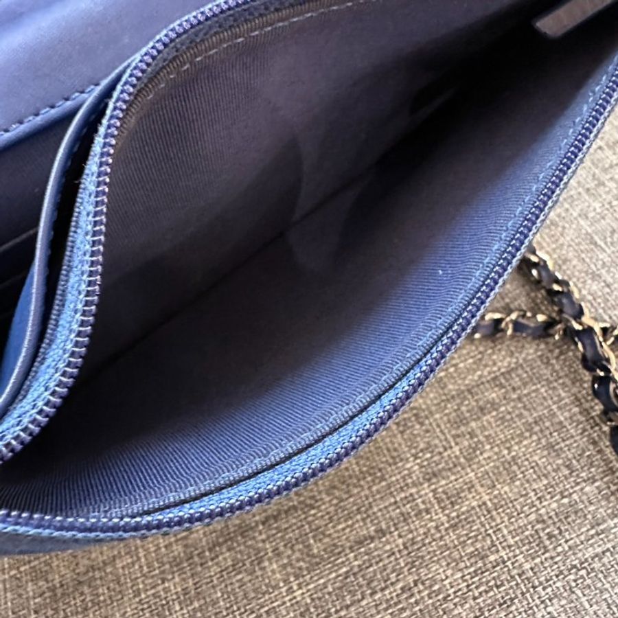 CHANEL 藍色2.55銀扣 woc-6