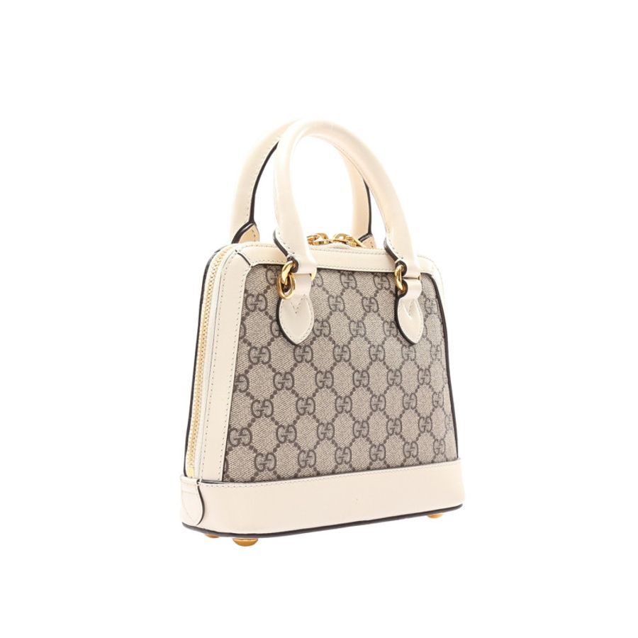 白色 烏木色 GG Supreme帆布 Horsebit 1955 兩用包【GUCCI 古馳】 640716-1