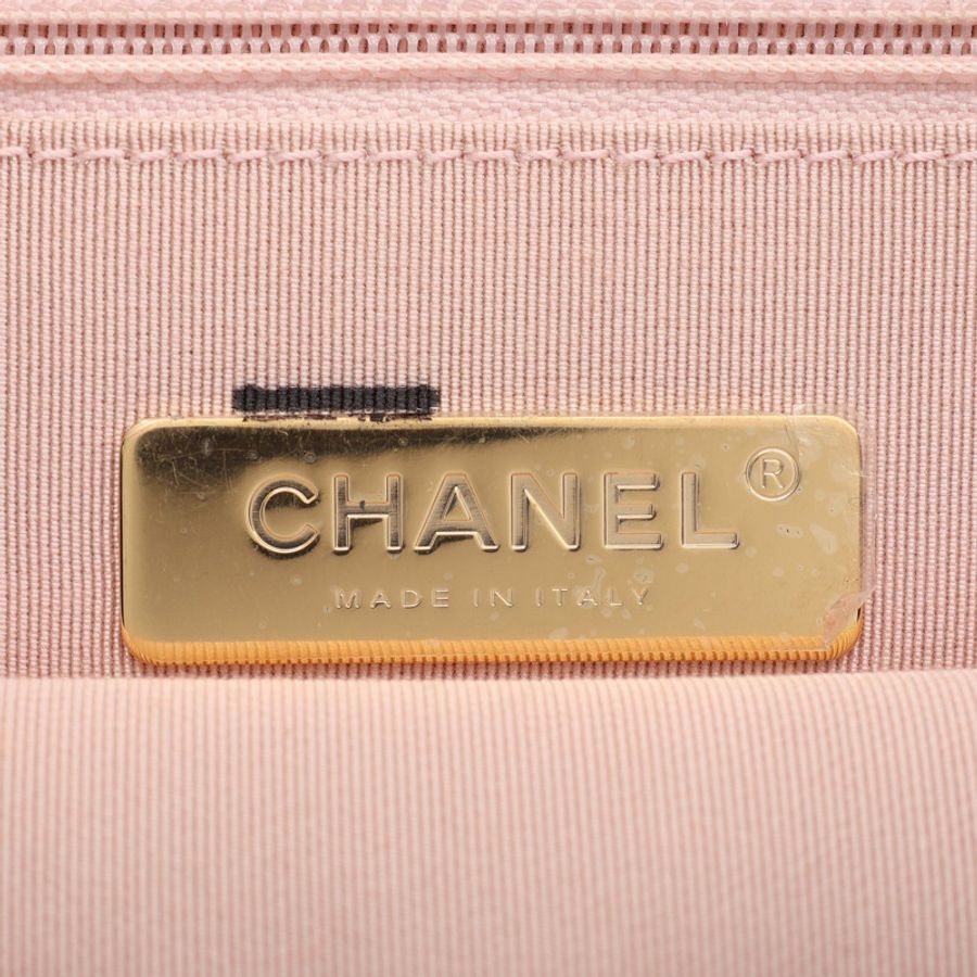 藍/白色 尼龍帆布 19 口蓋 兩用包 (無卡)【CHANEL 香奈兒】 AS1162-3