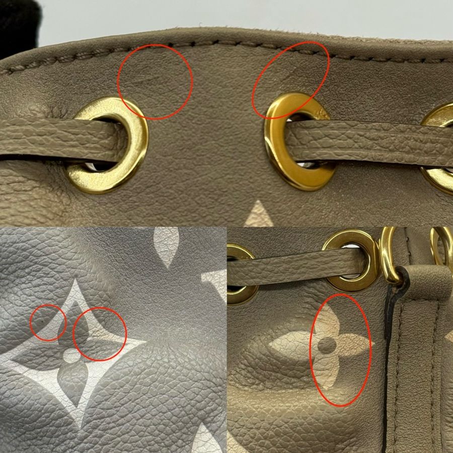 LOUIS VUITTON 路易威登 奶茶色 EMPREINTE皮革 NANO NOE 手提斜背2way包 M46291-8