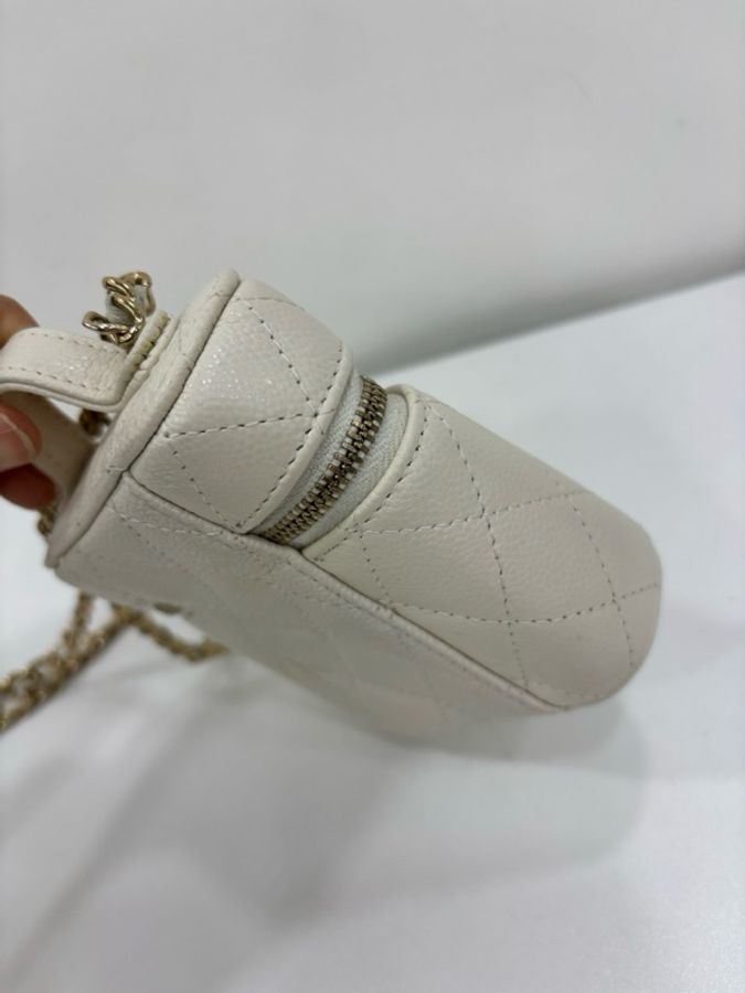 Chanel香奈兒 白金荔枝皮煙盒鏈條包 31開-3
