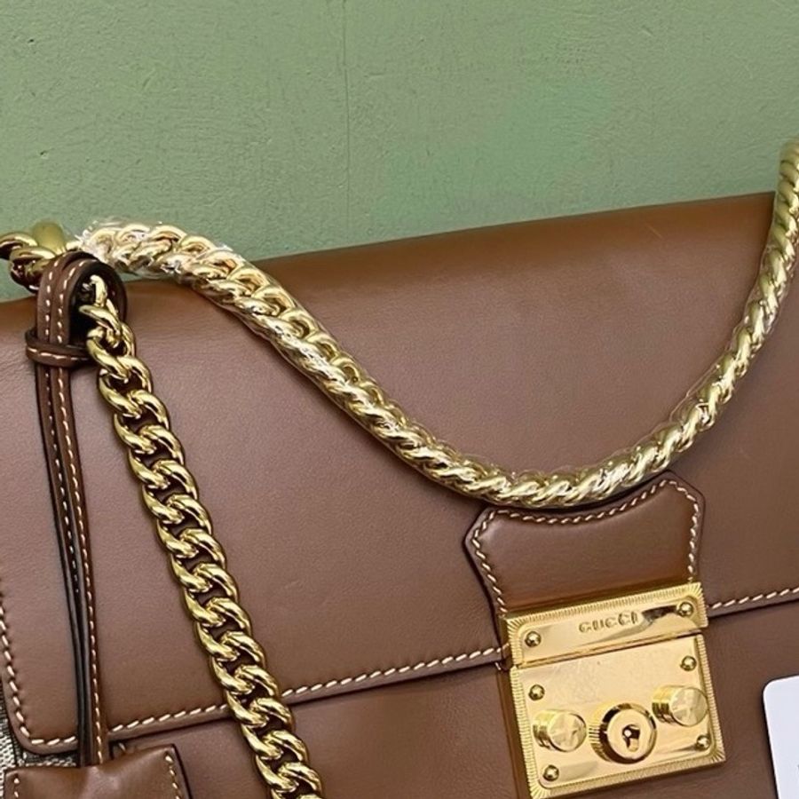 Gucci 古馳 焦糖padlock 鏈條包-11