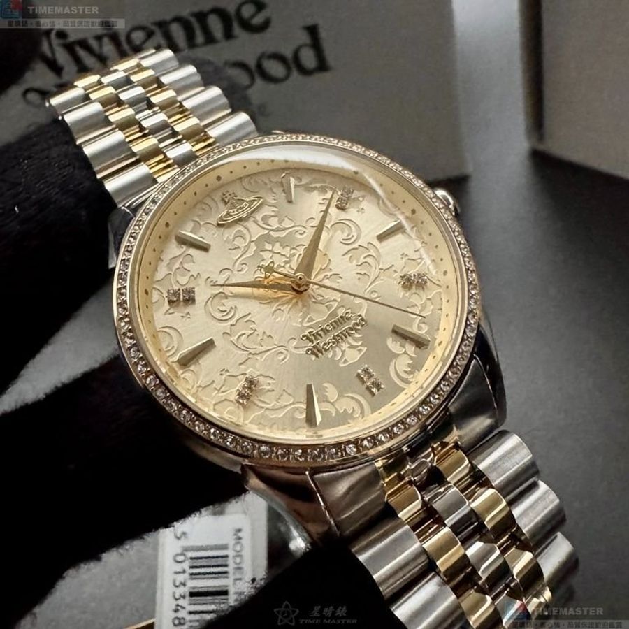 Vivienne Westwood手錶,編號VW30325,38mm金色錶殼,金銀相間錶帶款-12