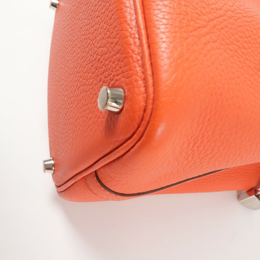 HERMES Clemence皮革Picotin PM手挽袋Rouge Pivoine-11