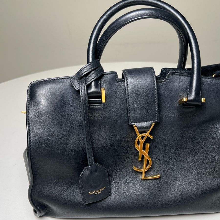 SAINT LAURENT 聖羅蘭 黑色 牛皮 Monogram Cabas 兩用包-1