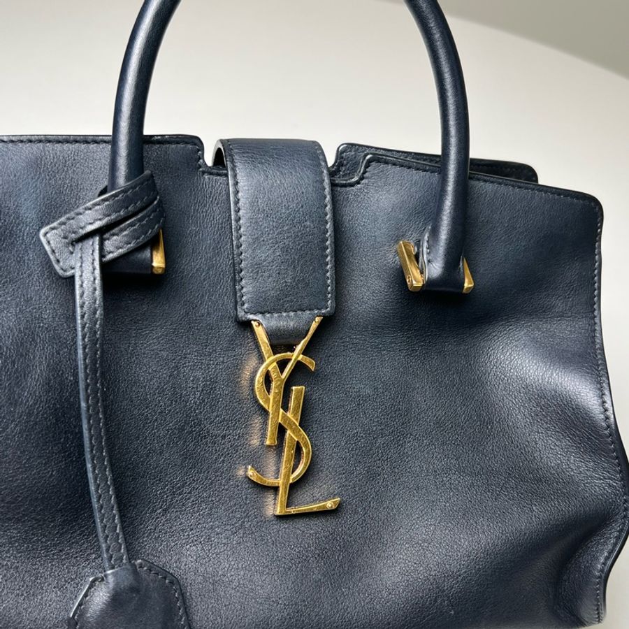 SAINT LAURENT 聖羅蘭 黑色 牛皮 Monogram Cabas 兩用包-5