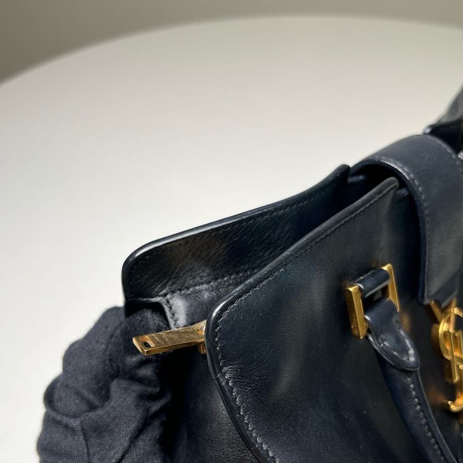 SAINT LAURENT 聖羅蘭 黑色 牛皮 Monogram Cabas 兩用包-13