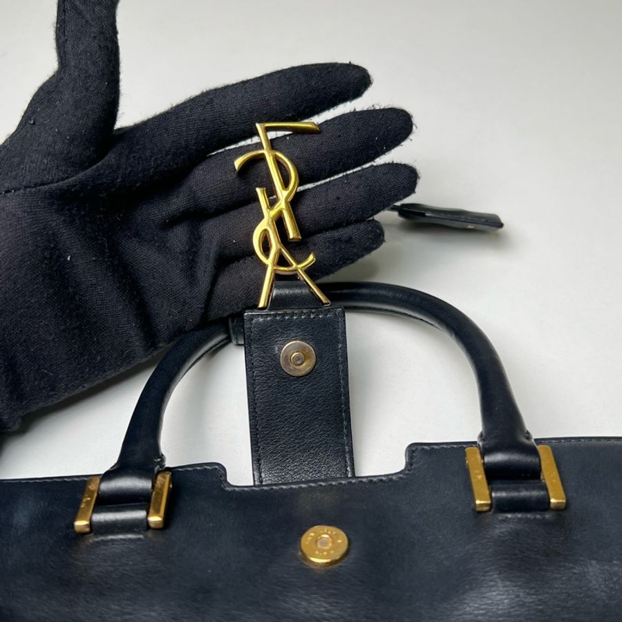 SAINT LAURENT 聖羅蘭 黑色 牛皮 Monogram Cabas 兩用包-19