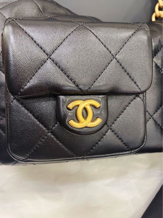 chanel 香奈兒hobo👜腋下包 嬉皮包25C 大號 黑金-5