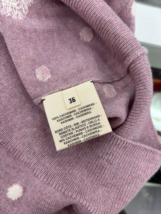 Hermes 愛馬仕 玫瑰色華麗的韁軒百分百羊絨短袖 36碼-3
