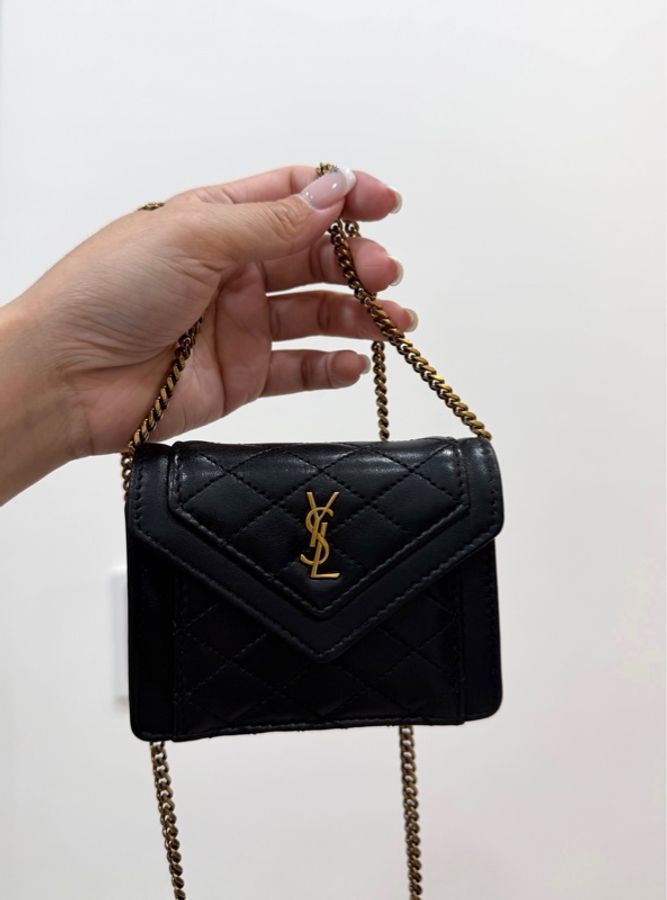 《仙闆名牌精品 》 Yves Saint Laurent YSL 聖羅蘭 Micro gaby mini 小廢包 斜背包-1