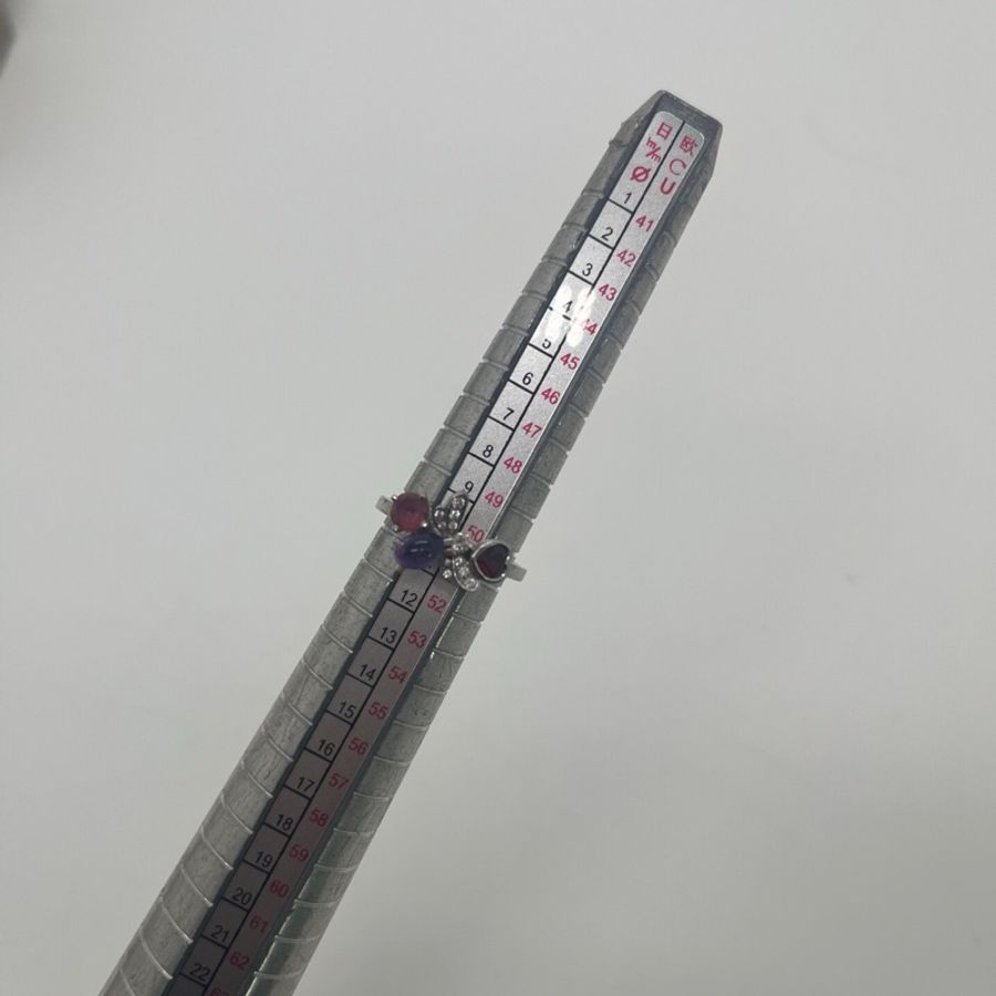 Chaumet尚美巴黎花園18k白金51號 蜜蜂彩寶戒指 材質：Au750 （原50號改51號-2