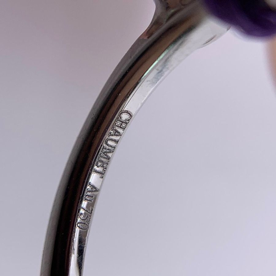 Chaumet尚美巴黎花園18k白金51號 蜜蜂彩寶戒指 材質:Au750 (原50號改51號-11
