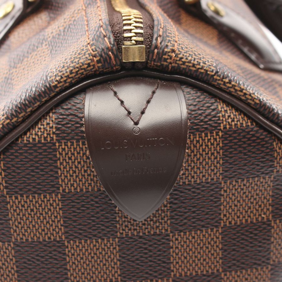 路易威登 Speedy 25 手提包 N41365 Damier 皮革 Ebene 二手女士-3