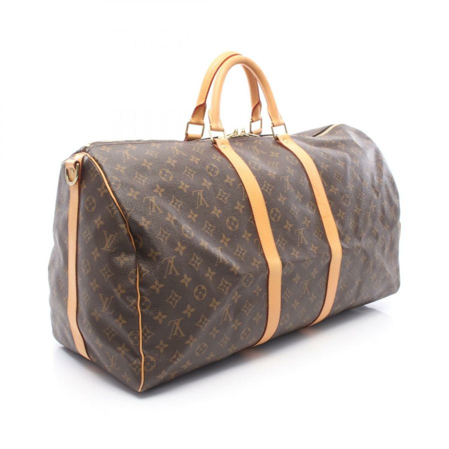 路易威登 Keepall 55 旅行單肩手提包 M41424 Monogram 棕色皮革-1