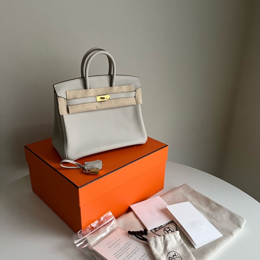 Hermès Birkin 25 珍珠灰 Gris Perle Swift金釦D刻-2
