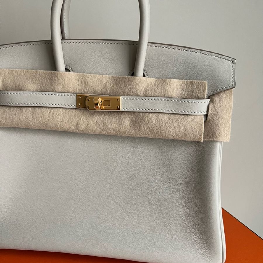 Hermès Birkin 25 珍珠灰 Gris Perle Swift金釦D刻-10