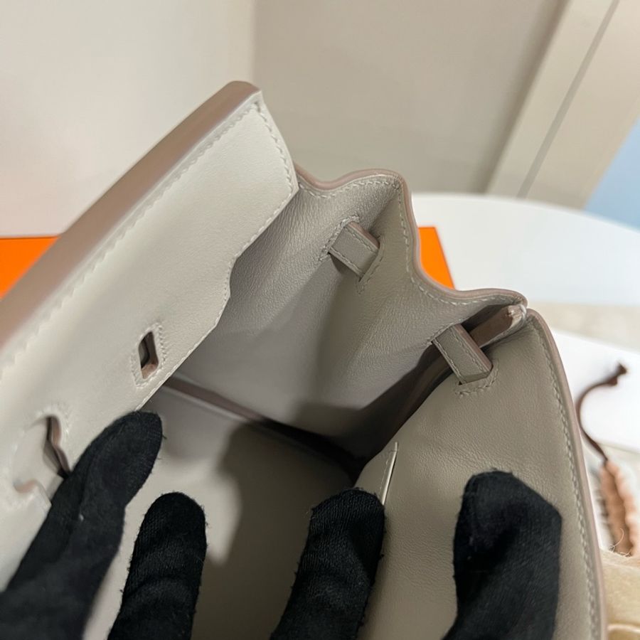 Hermès Birkin 25 珍珠灰 Gris Perle Swift金釦D刻-29