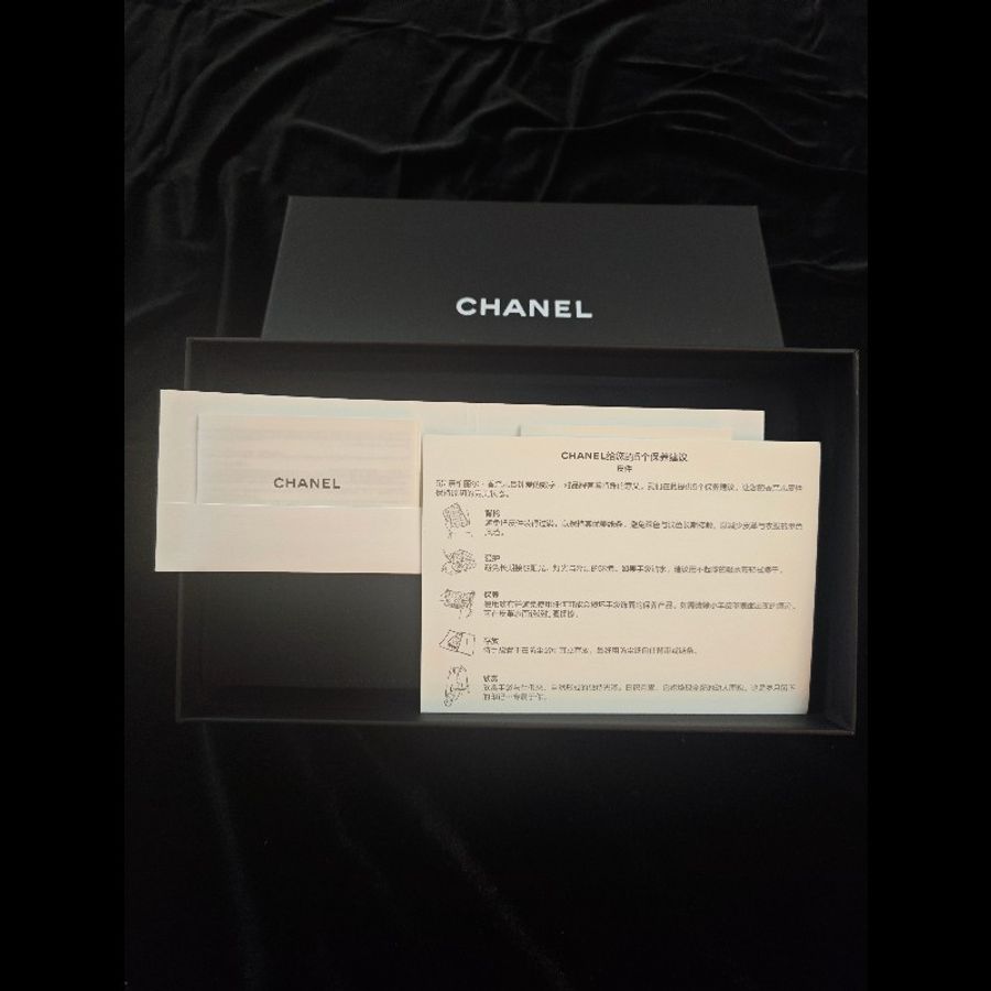 Chanel 經典雙C菱格紋多層錢包謢照夾藍色-12
