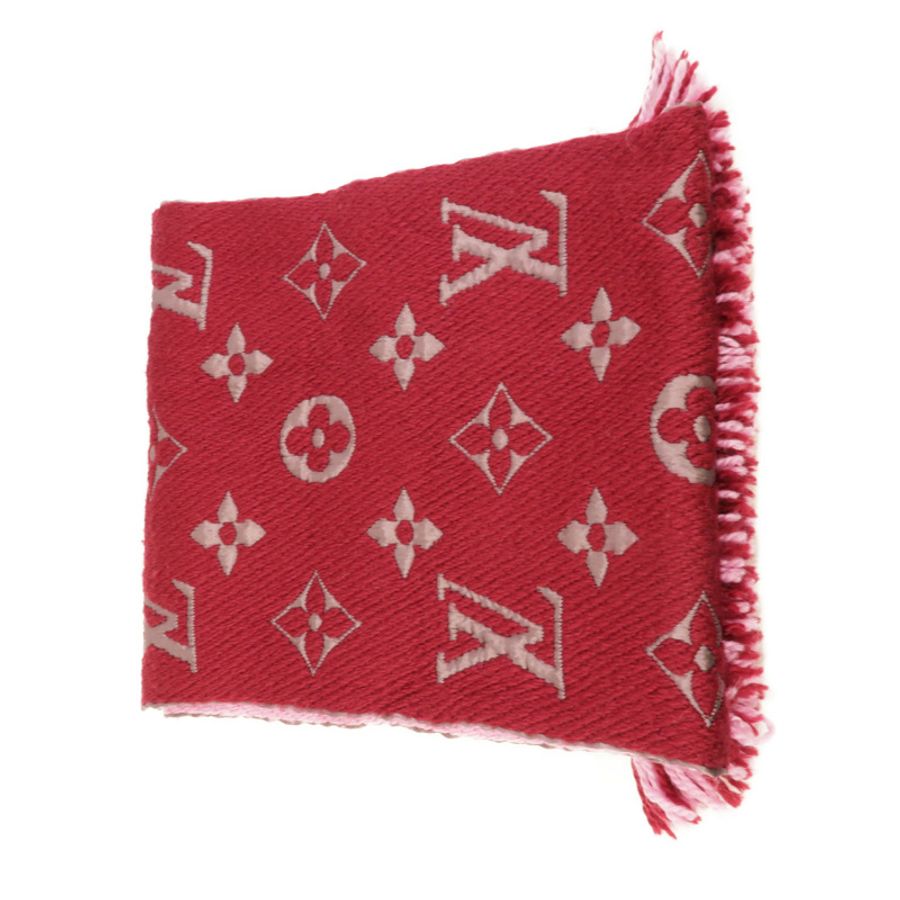 LOUIS VUITTON Silk/Wool Logomania Shine Scarf圍巾-1
