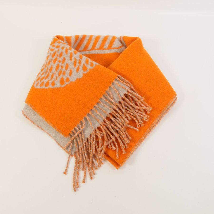 HERMES 羊絨Casaque Double Epaulette圍巾-4