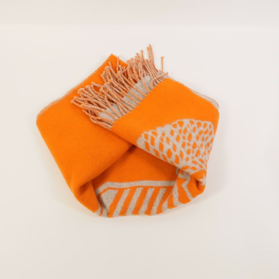 HERMES 羊絨Casaque Double Epaulette圍巾-6