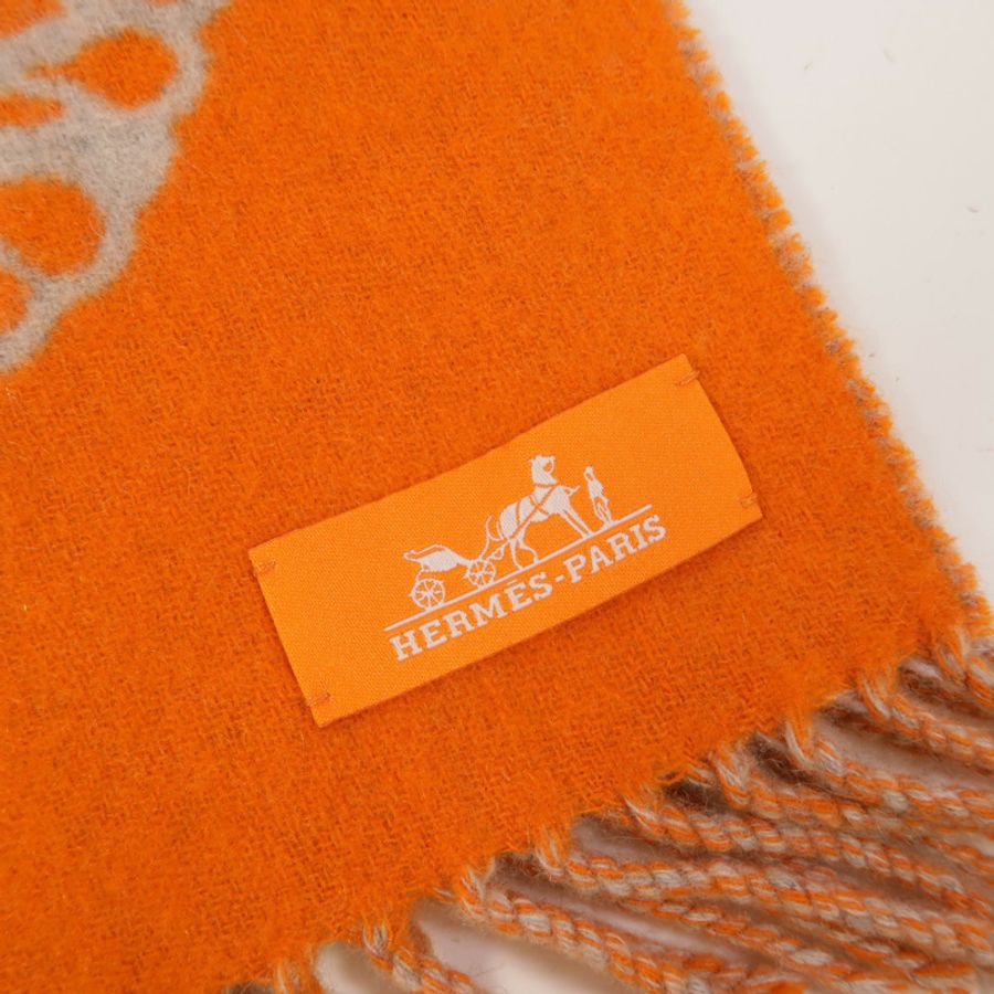 HERMES 羊絨Casaque Double Epaulette圍巾-7