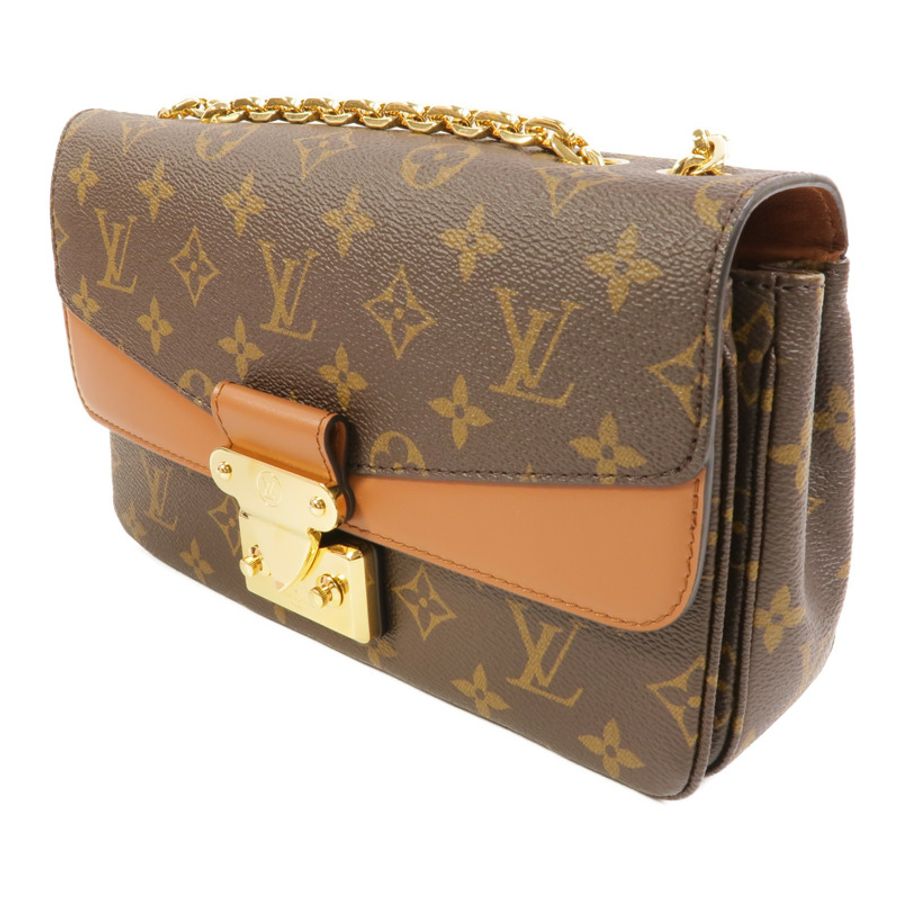 LOUIS VUITTON Monogram Marceau金扣鏈帶肩背袋棕色-2