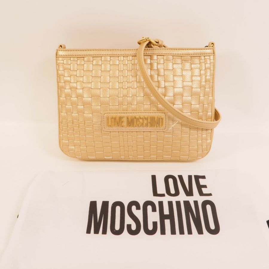 MOSCHINO 塗層帆布Shoulder Bag肩背袋-10