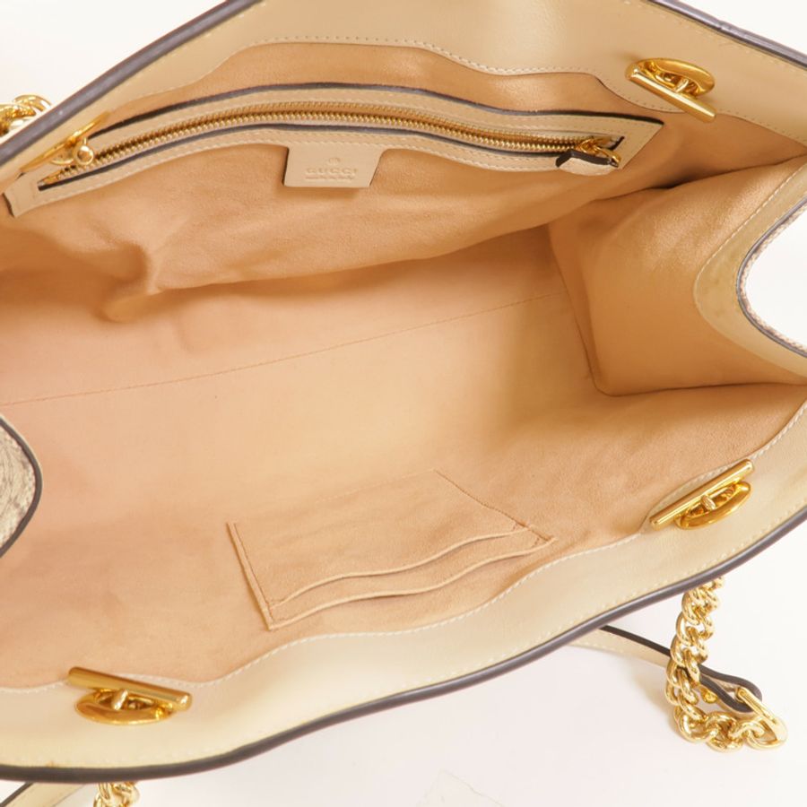 GUCCI 塗層帆布Padlock GG金扣肩背袋-4