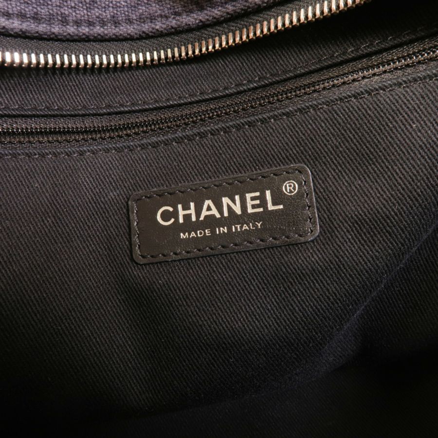 CHANEL 帆布Deauville Bowling鏈帶手挽肩背兩用袋-8