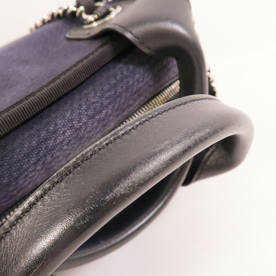 CHANEL 帆布Deauville Bowling鏈帶手挽肩背兩用袋-15