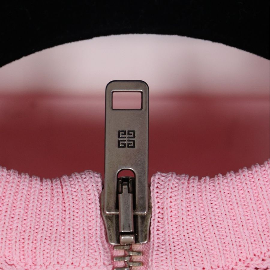 ｜Givenchy 樱花粉满印针织背后拉链圆领短袖连衣裙-12