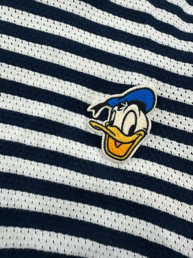 Gucci x Disney聯名 黑色條紋唐老鴨刺繡棉質圓領短袖T卹 S碼-4