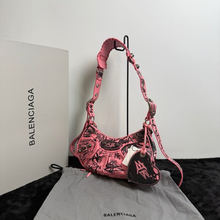巴黎世家/Balenciaga LE CAGOLE GRAFFITI 羊皮革-2