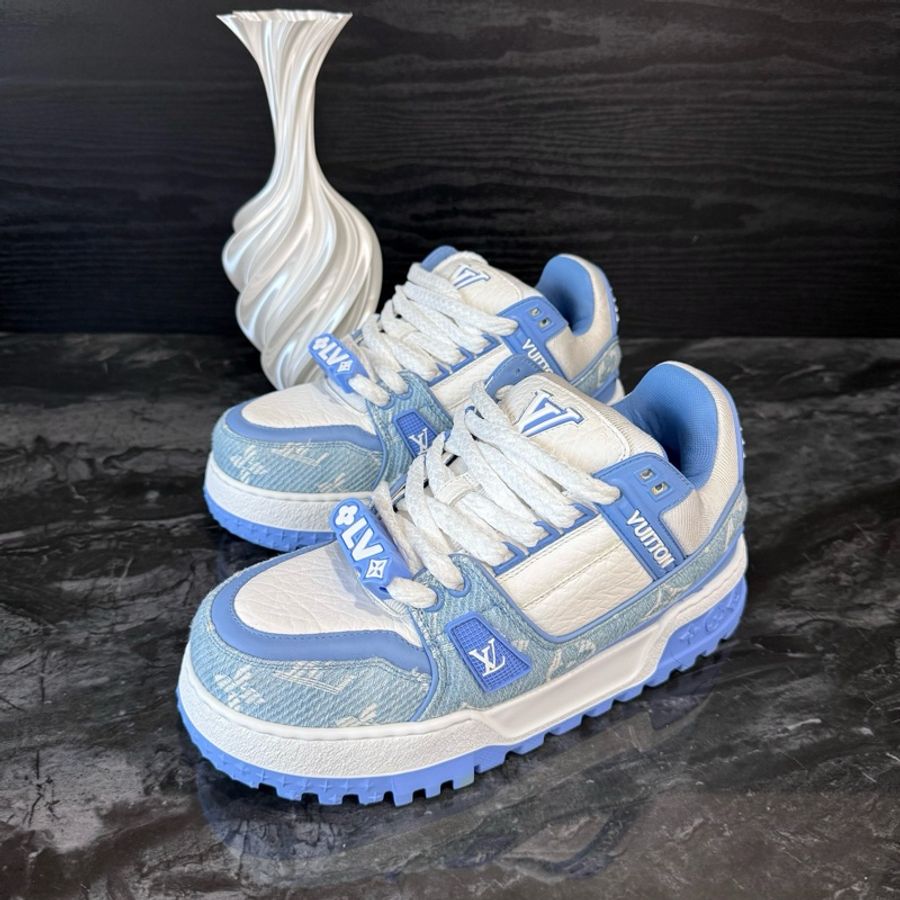 LV路易威登白藍牛仔TrainerMax休閒鞋 37.5碼 99新-0