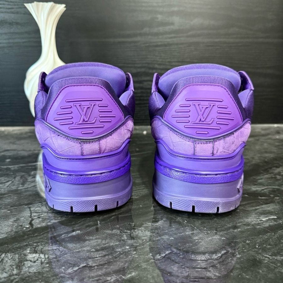 LV路易威登紫色鰐魚紋TrainerMax休閒鞋 41.5碼 95新-3