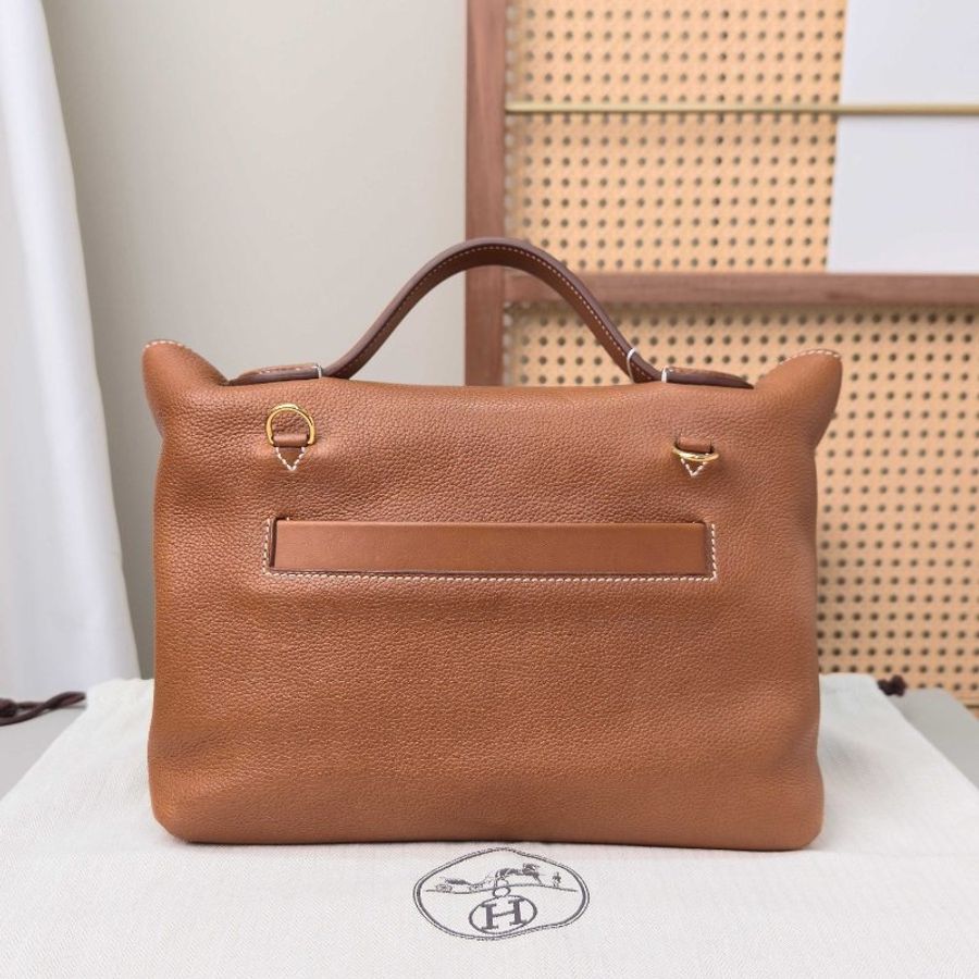 HERMES/愛馬仕金棕2424金扣單肩斜挎包-1