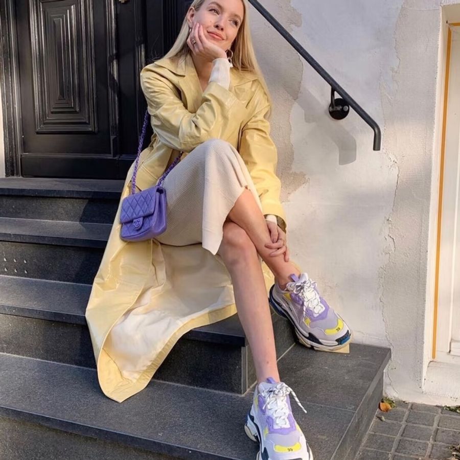 Chanel 方胖牛皮荔枝皮革🦄夢幻紫色mini CF-15