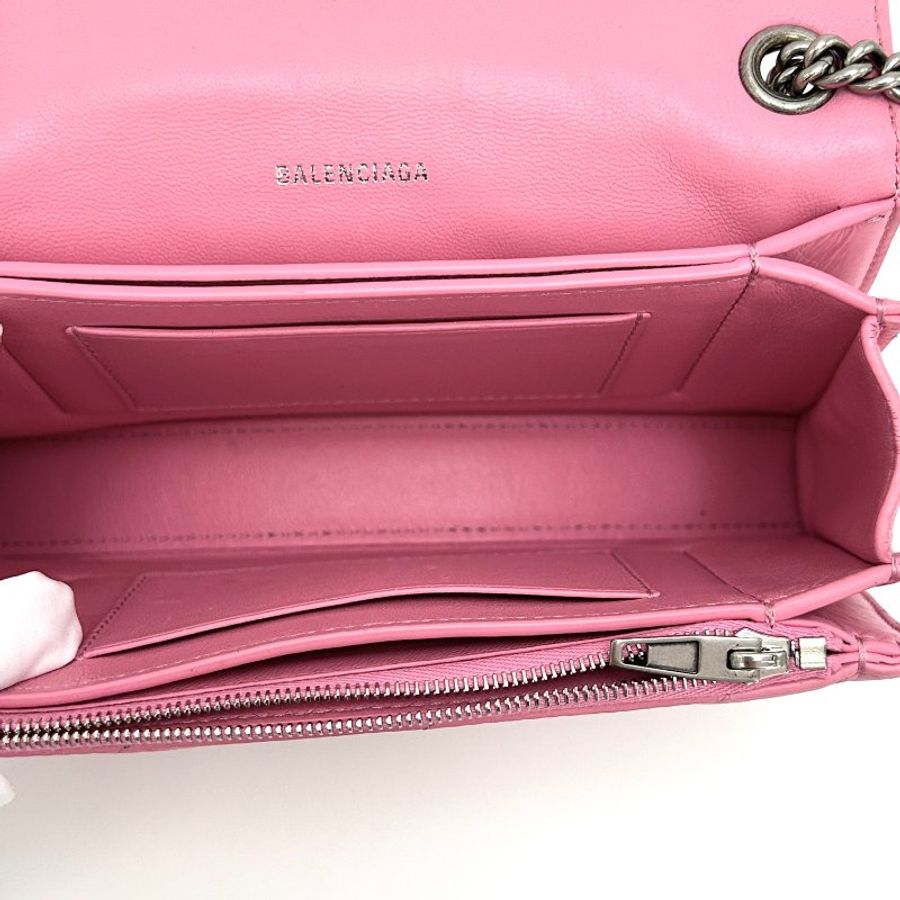 BALENCIAGA/巴黎世家粉色Crush單肩斜挎沙漏包-1