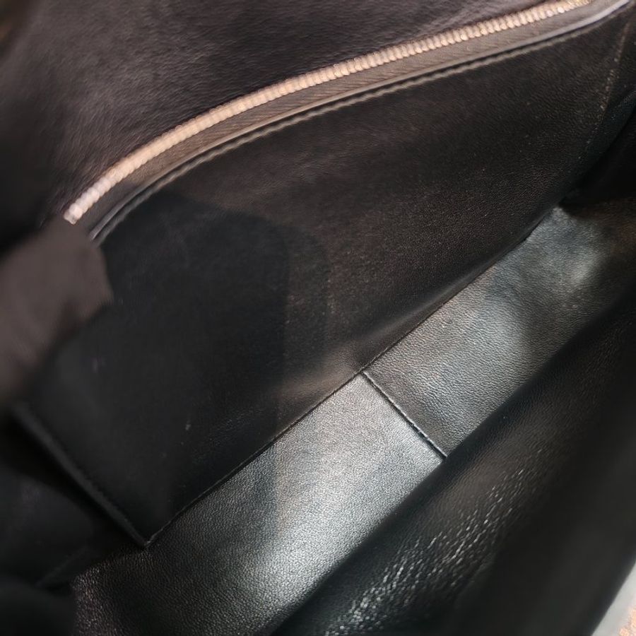 BALENCIAGA/巴黎世家LockRound黑銀尼龍緞面單肩斜挎包-3