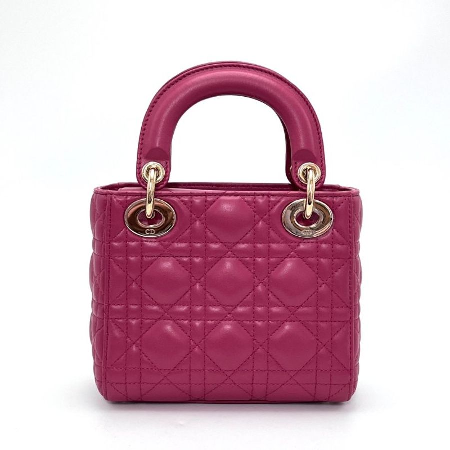 DIOR/迪奧金扣戴妃三格手提单肩斜挎包-1